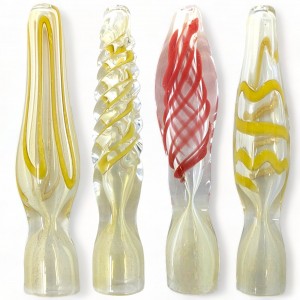 3" Vase of  Lines Twist Your Smoke in Style Chillum Hand Pipe 4Ct - [RKD43]